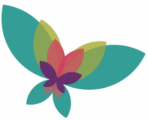 Abstract colorful butterfly on black background.